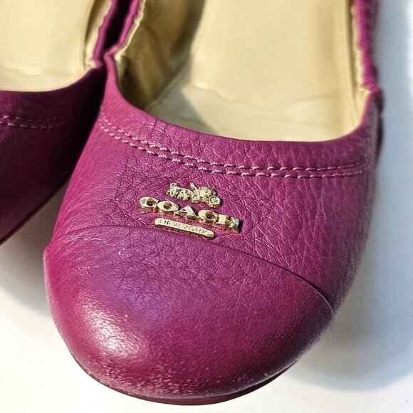 Coach Camilla Fuschia Pink Leather Ballet Flats Women's Size 6.5 - Picture 3 of 10